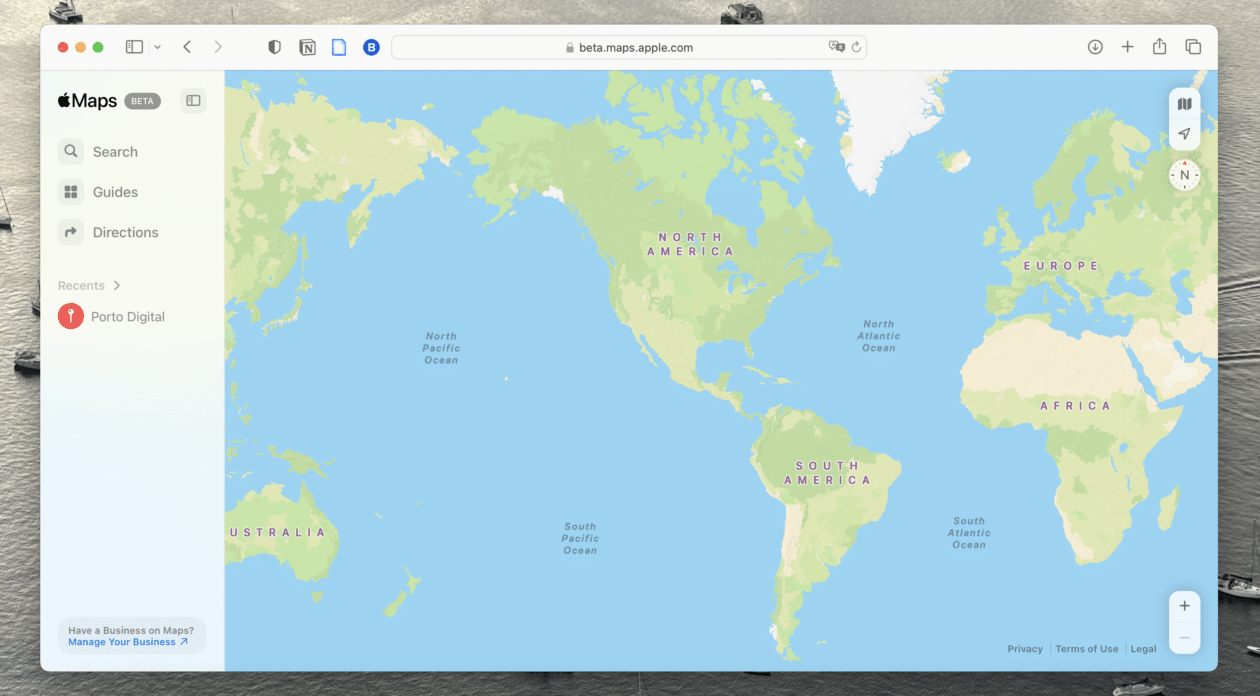 Mapas da Apple na web