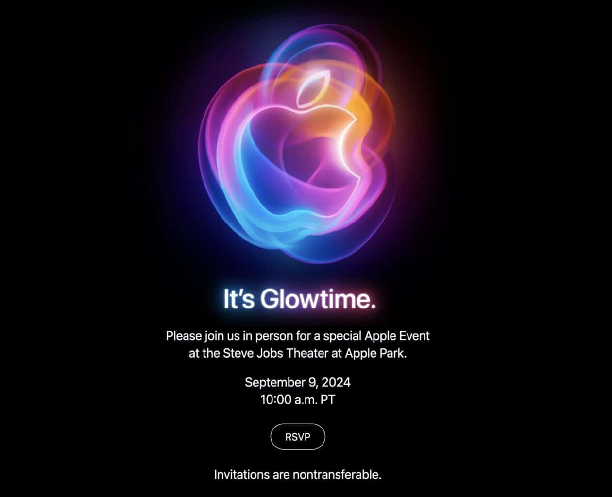 Convite do evento da Apple que acontecerá em setembro de 2024