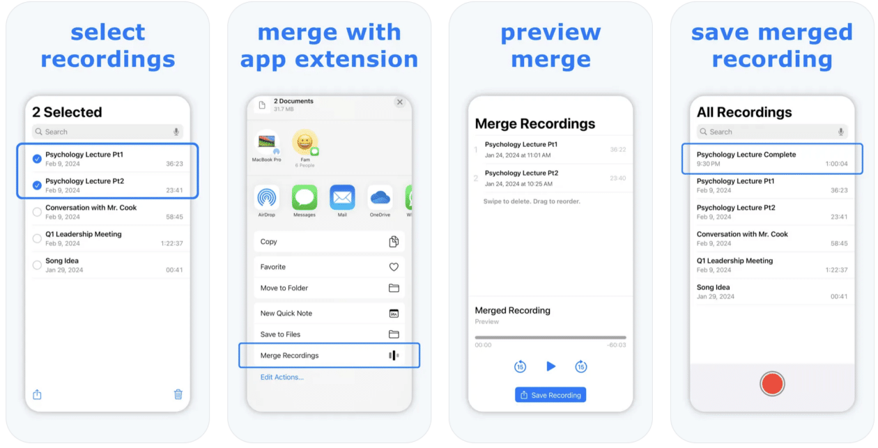 Merge Voice Memos