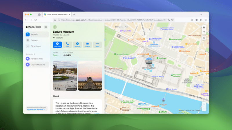 Mapas na Web no Firefox