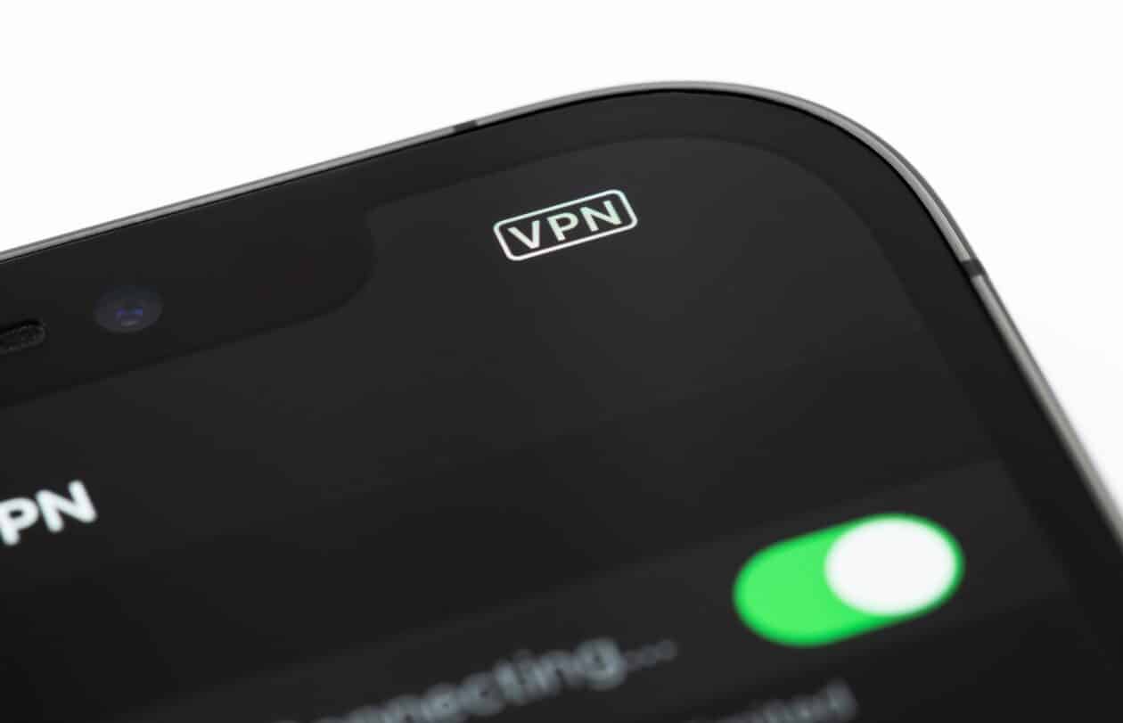 Ícone de VPN em um iPhone