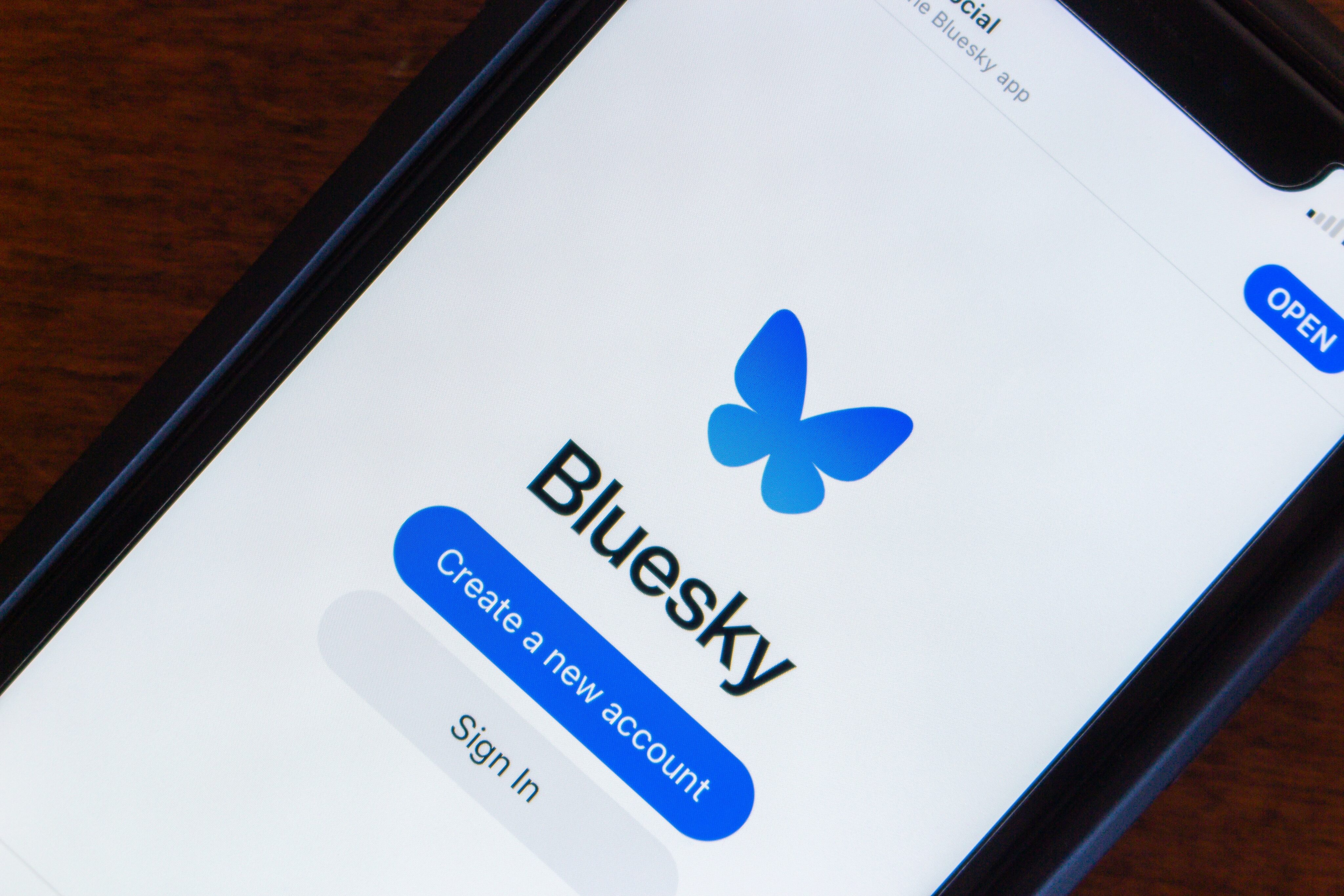 App do Bluesky no iPhone