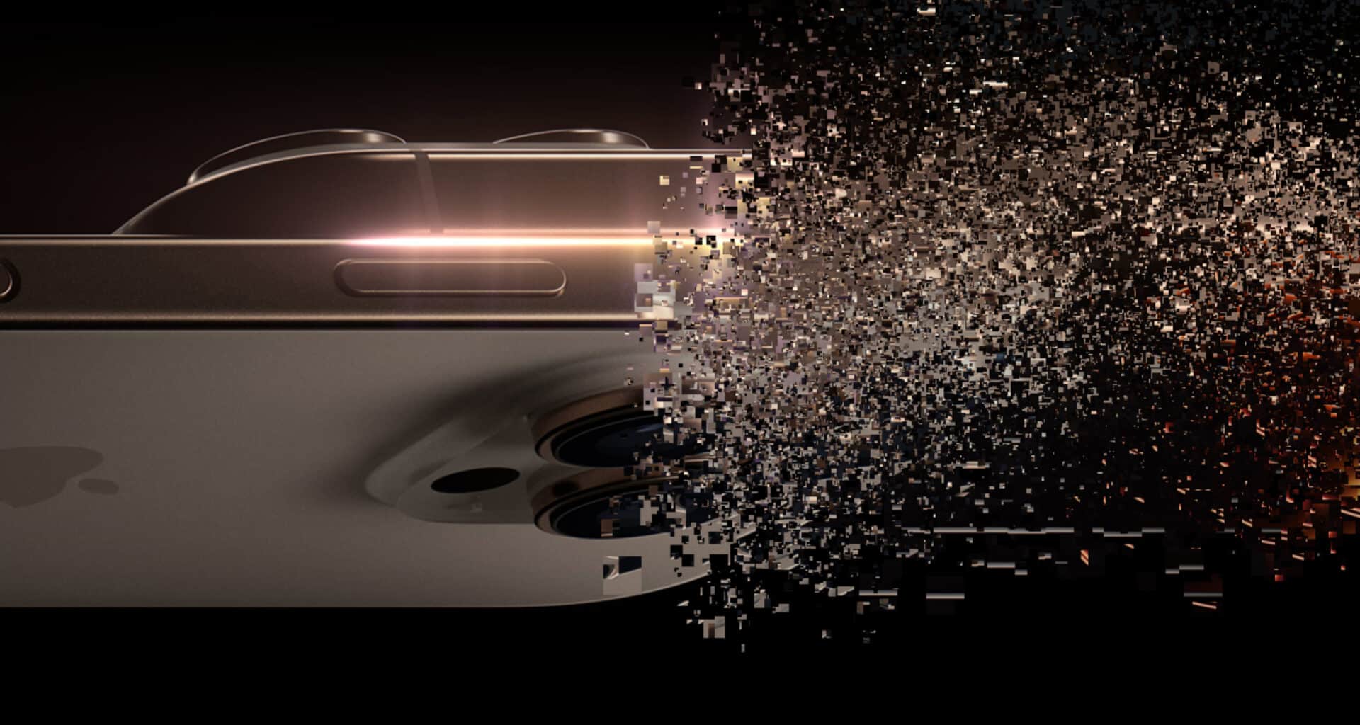 iPhone Pro com efeito de desaparecimento do Thanos