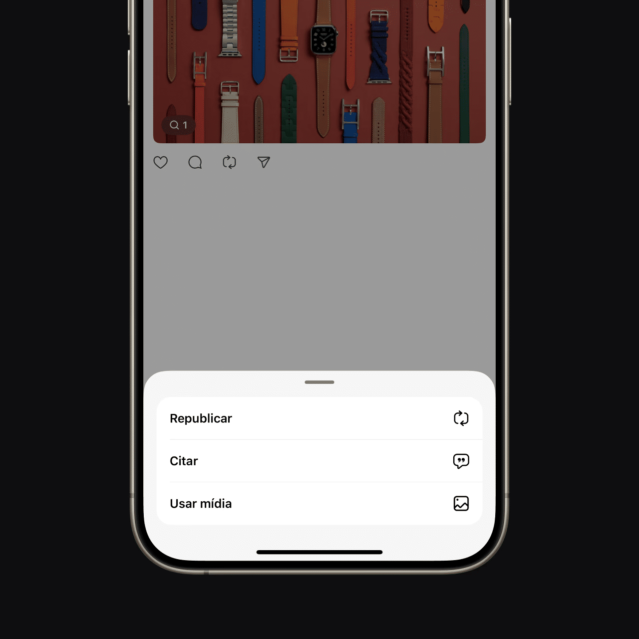 Incorporar mídias de outros posts no Threads