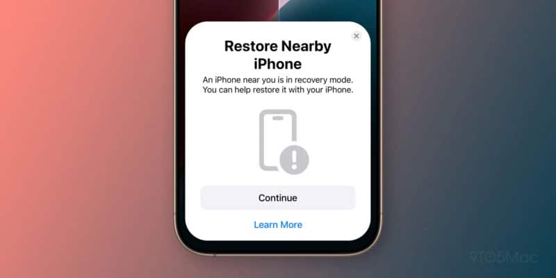 Recurso para restaurar um iPhone a partir de outro