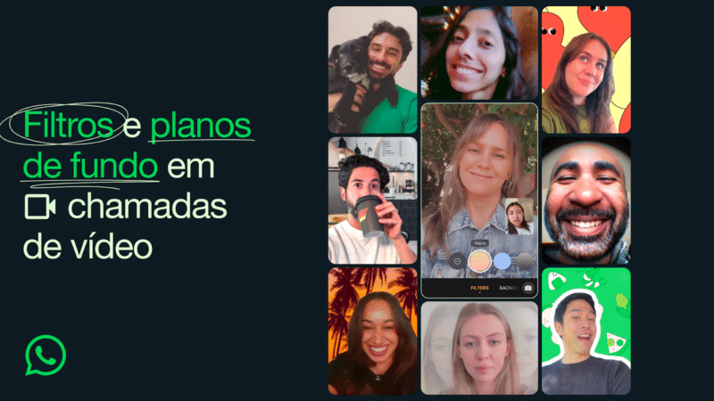 Filtros e fundo de chamadas do WhatsApp