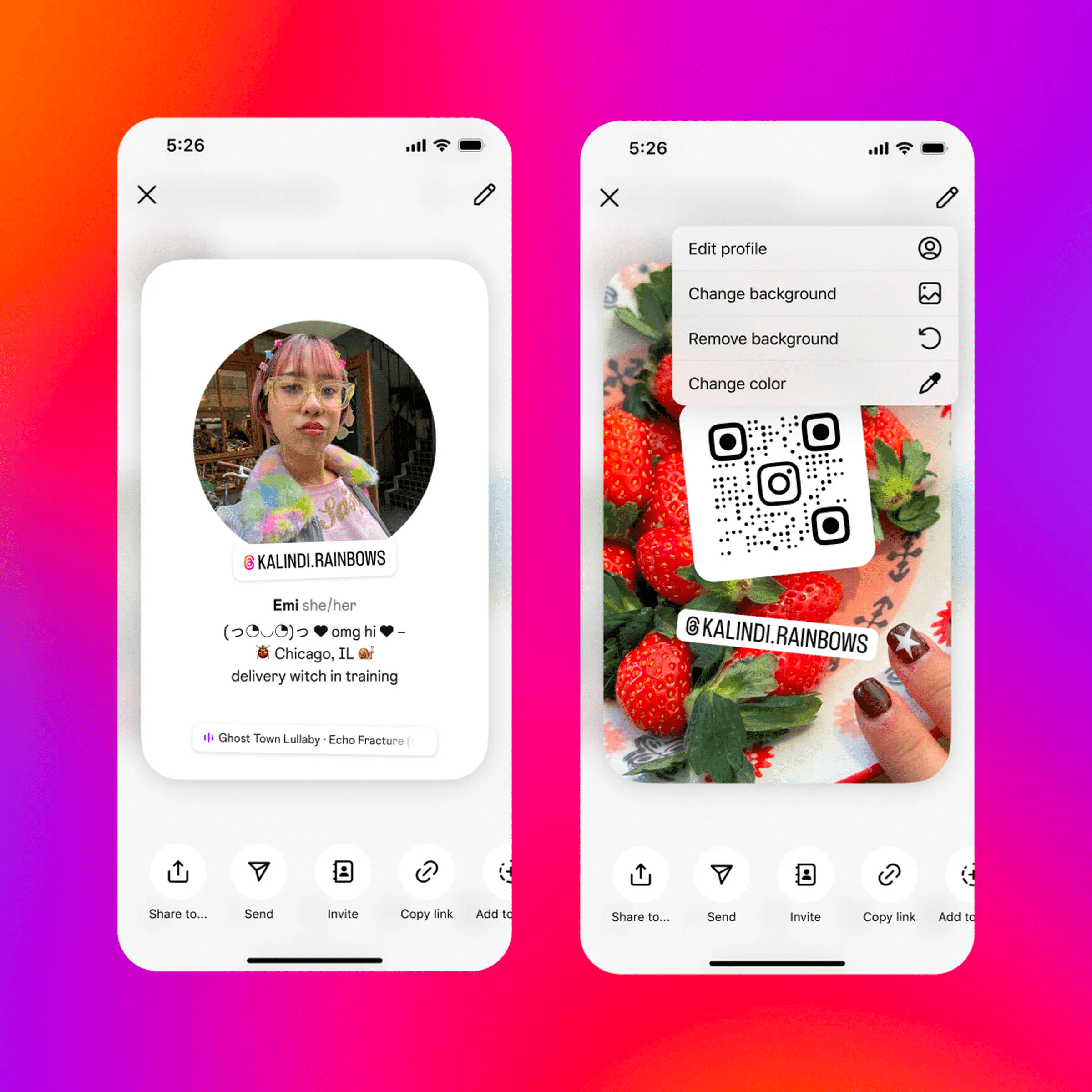 Instagram starts releasing customizable profile cards