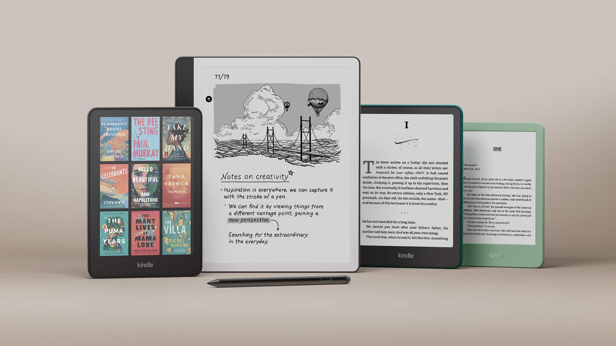Nova linha de dispositivos Kindle