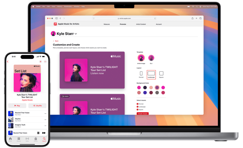 Set lists do Apple Music for Artists