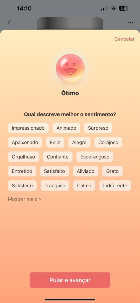 Widgetable sentimentos