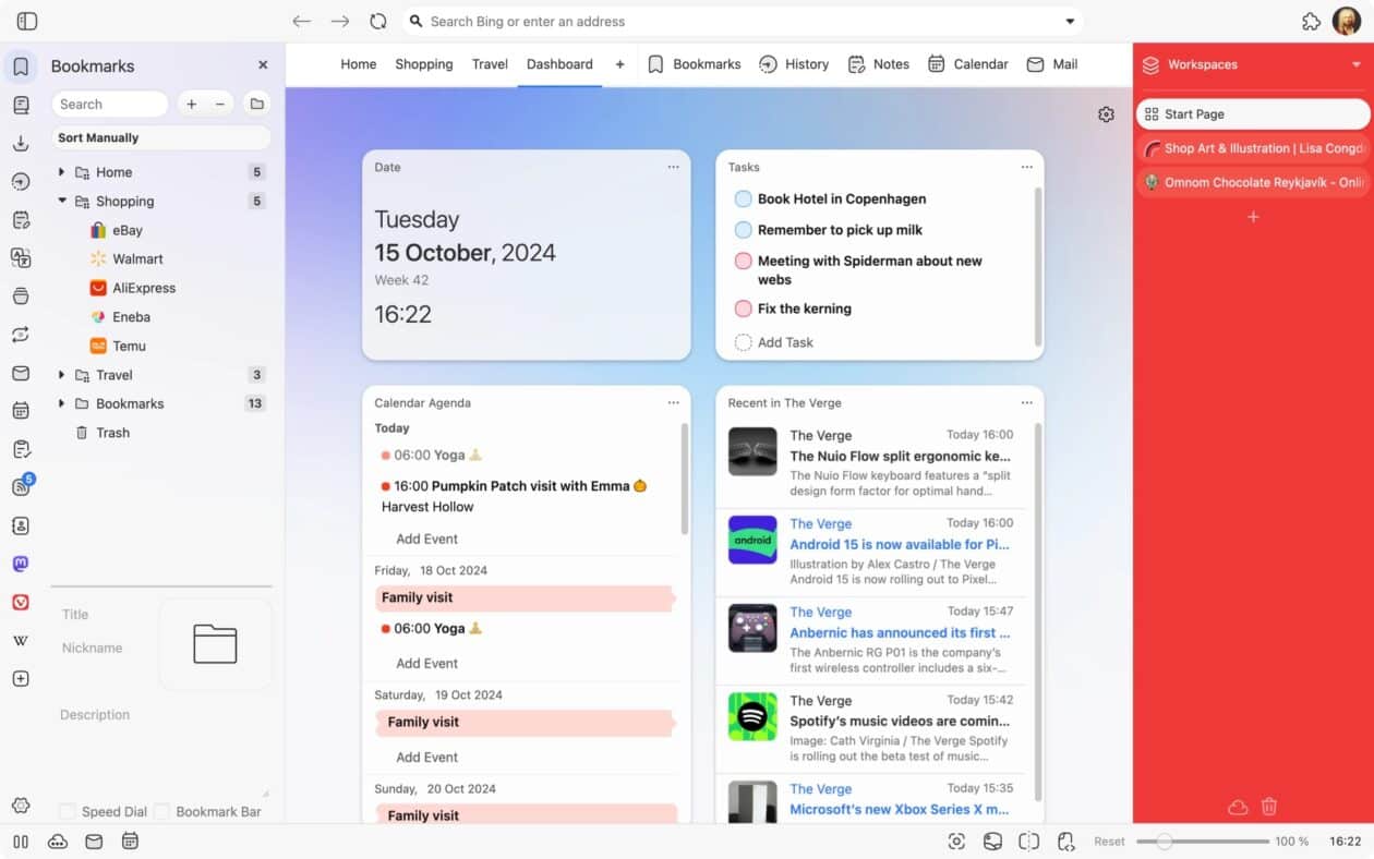 Personalização do Vivaldi