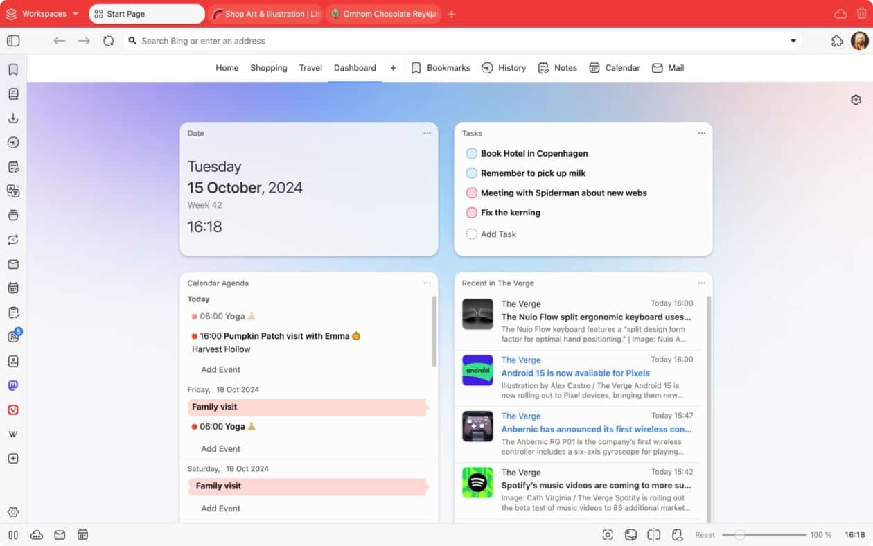 Personalização do Vivaldi