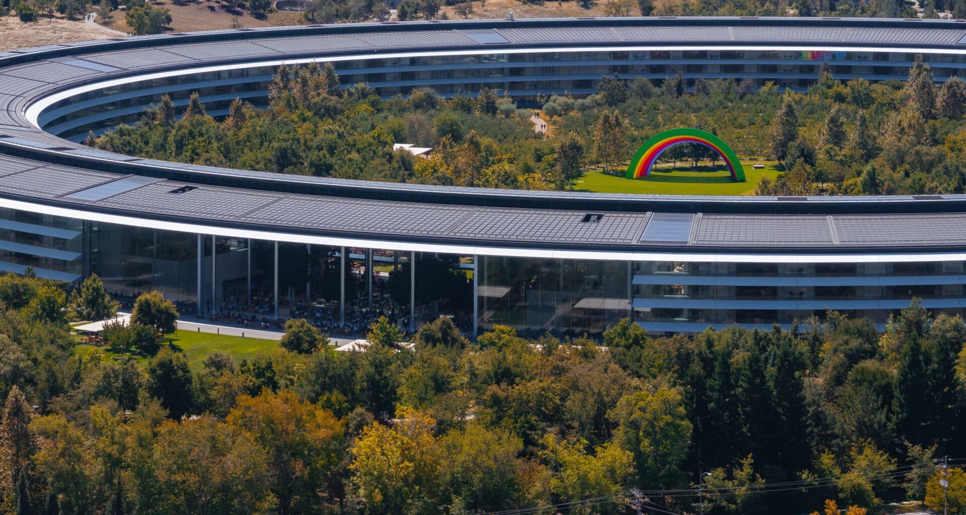 Visão aérea do Apple Park em Cupertino