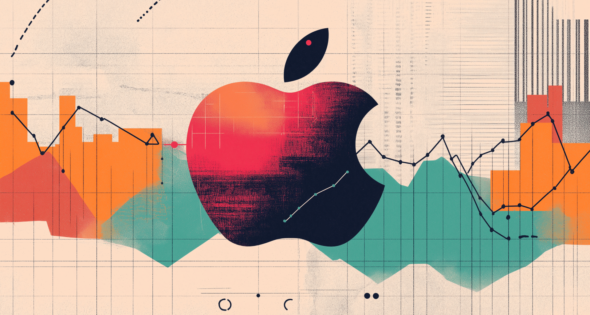 Gráfico fiscal com o logo da Apple
