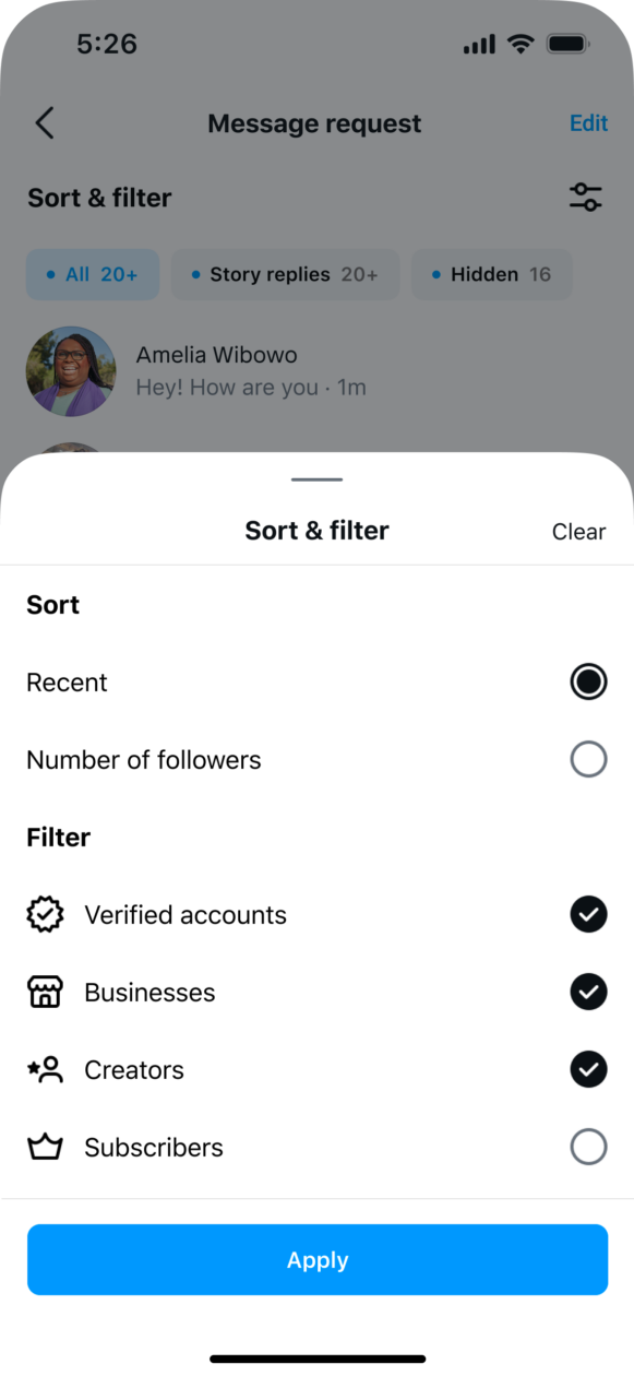 Instagram Message Request Organization and Filtering Tools