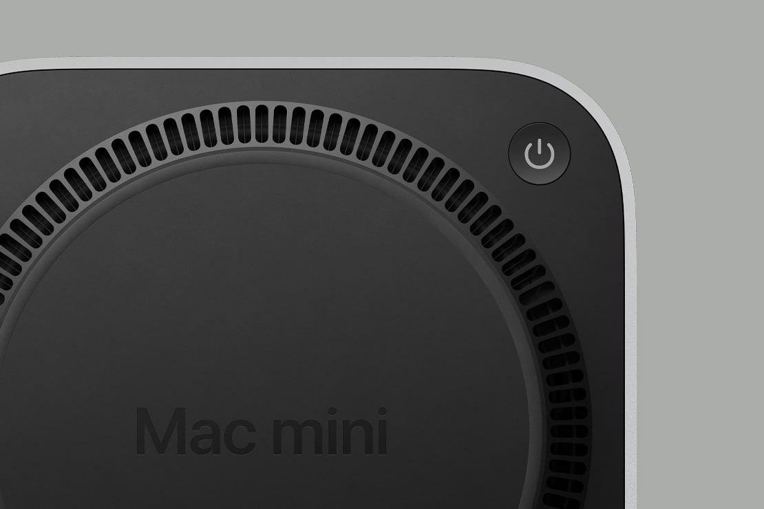 Mac mini botão de energia na base