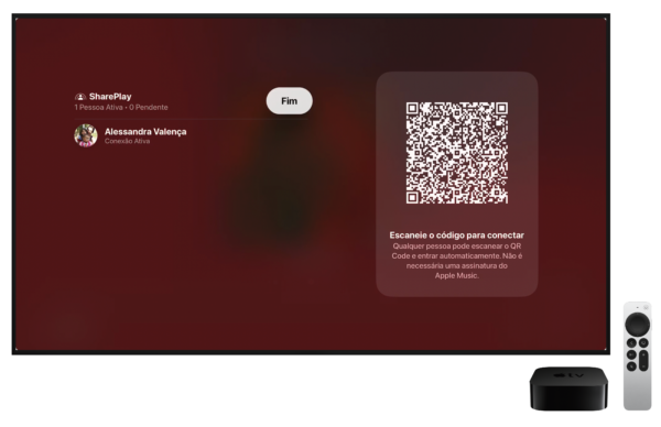 SharePlay no app Música (Apple TV)