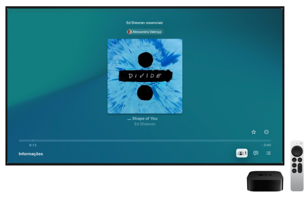 SharePlay no app Música (Apple TV)