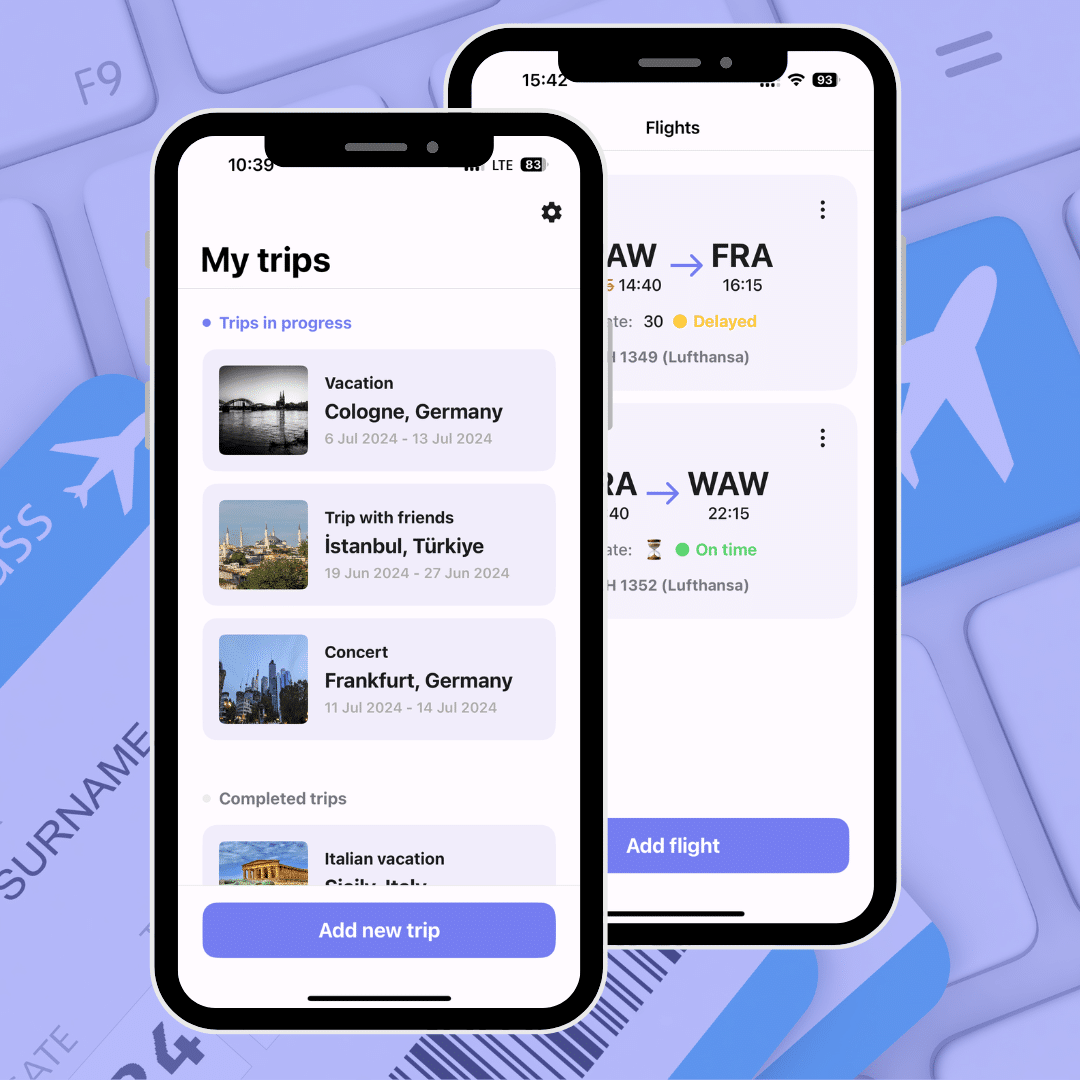 Time2Pack is an app that organizes trips with packing and flight lists