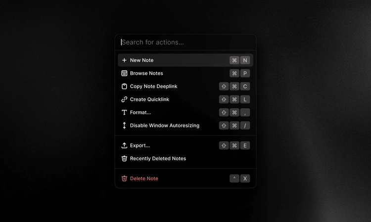 Raycast Notes Keyboard