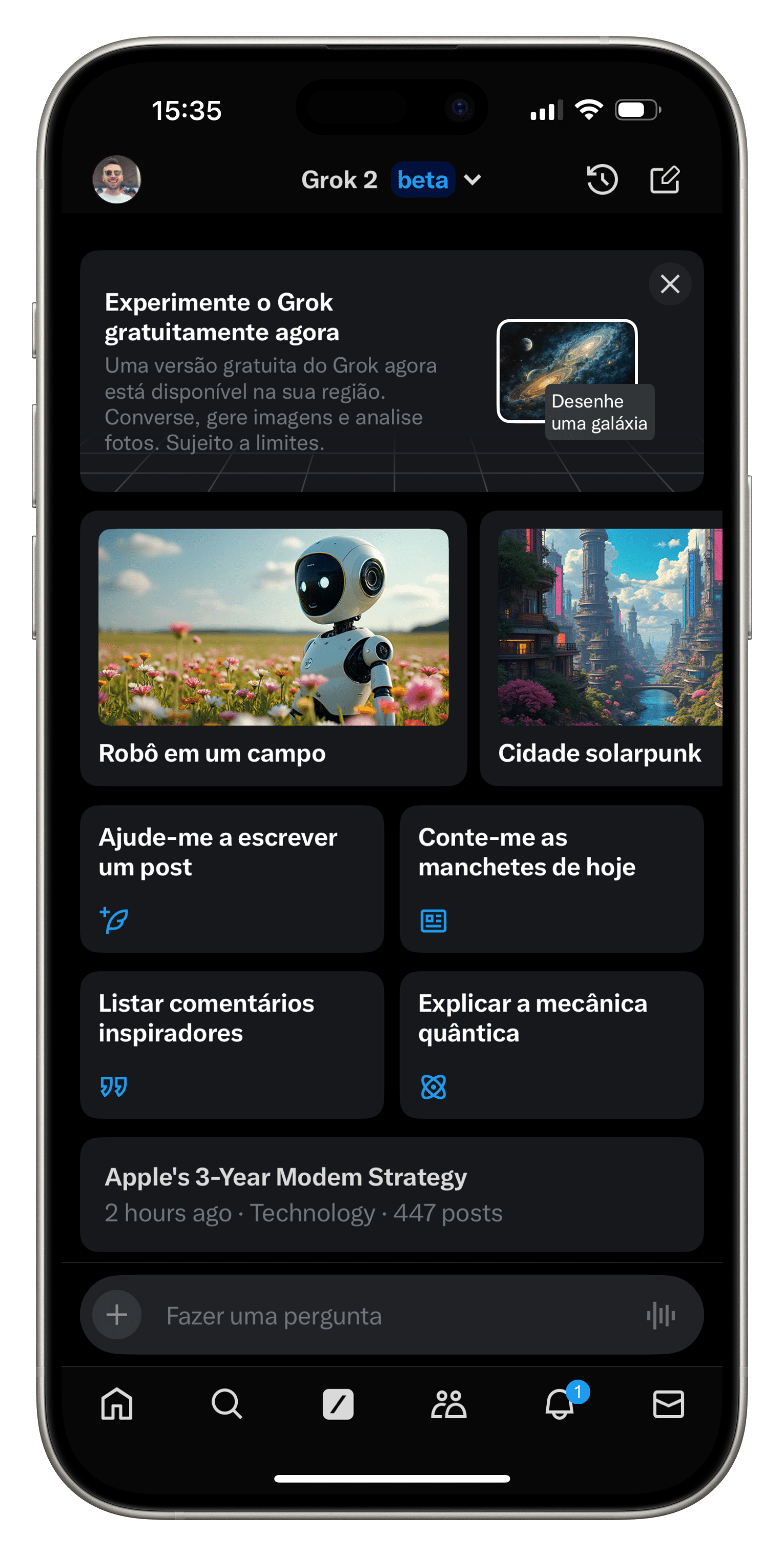 Grok, chatbot de IA do X, é liberado gratuitamente para todos os