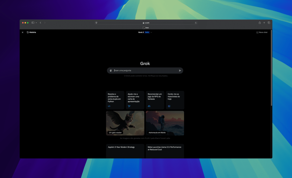 Grok, chatbot de IA do X, é liberado gratuitamente para todos os