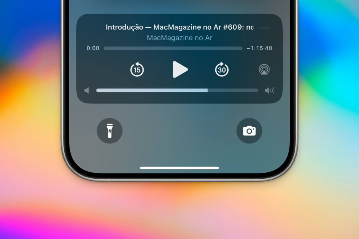 Controle de volume na Tela Bloqueada do iPhone (iOS 18.2)