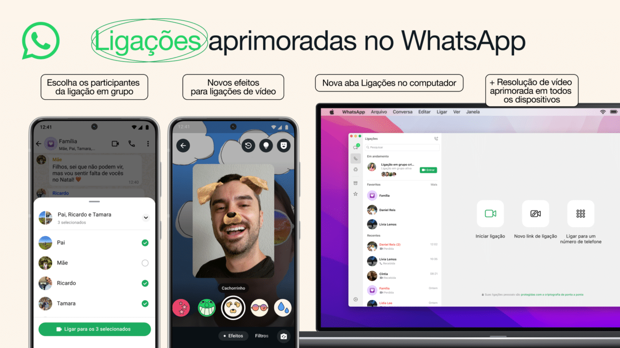 Novidades para ligações no WhatsApp