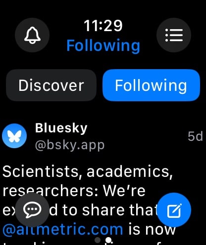 Butterfly Bluesky Apple Watch Feed 1