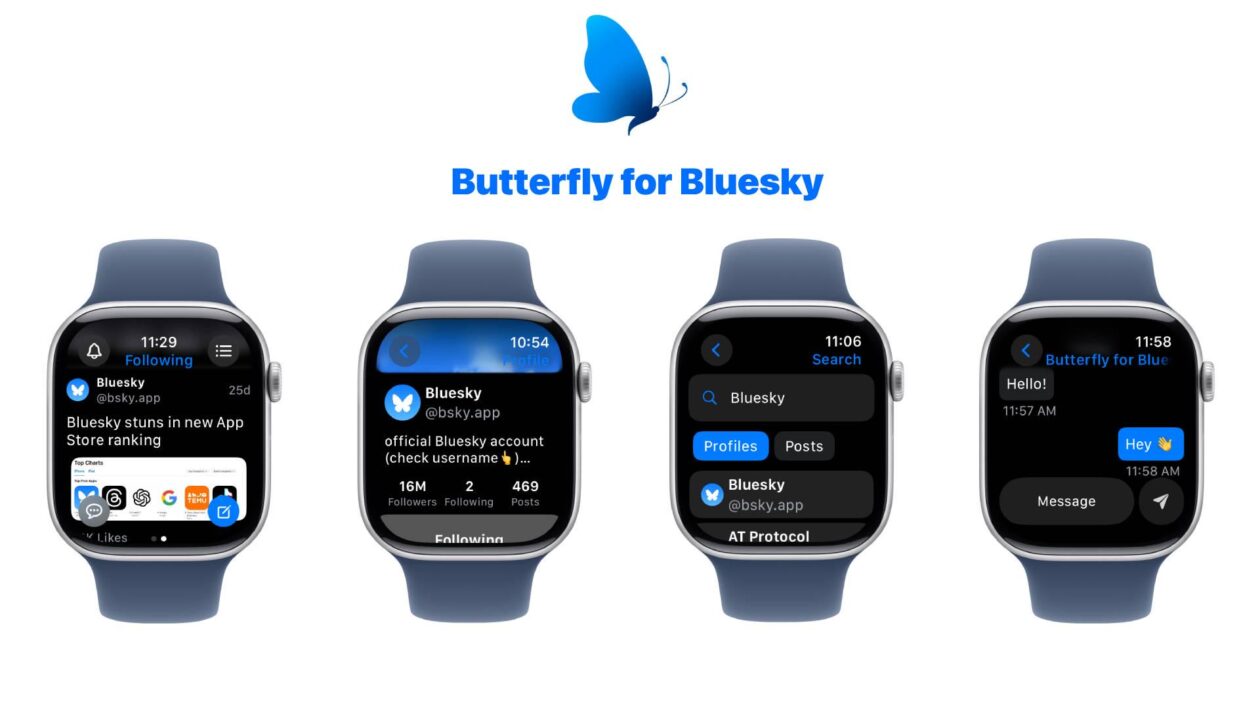 Butterfly Bluesky Apple Watch