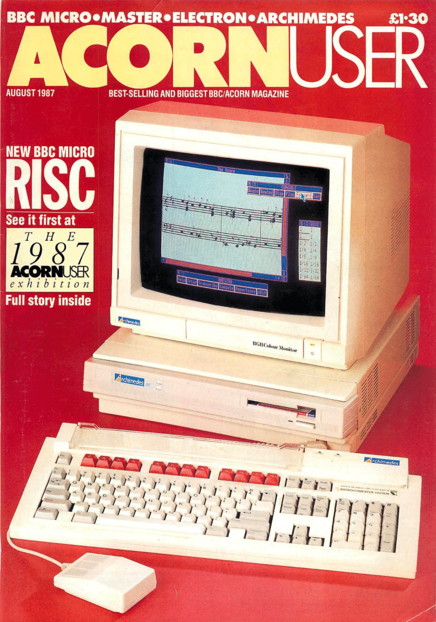 O recém-anunciado Acorn Archimedes na capa da revista Acorn User, de julho de 1987