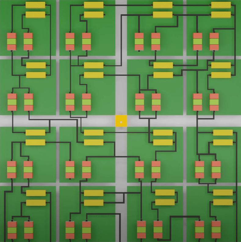 Ilustração simplificada de um chip ULA