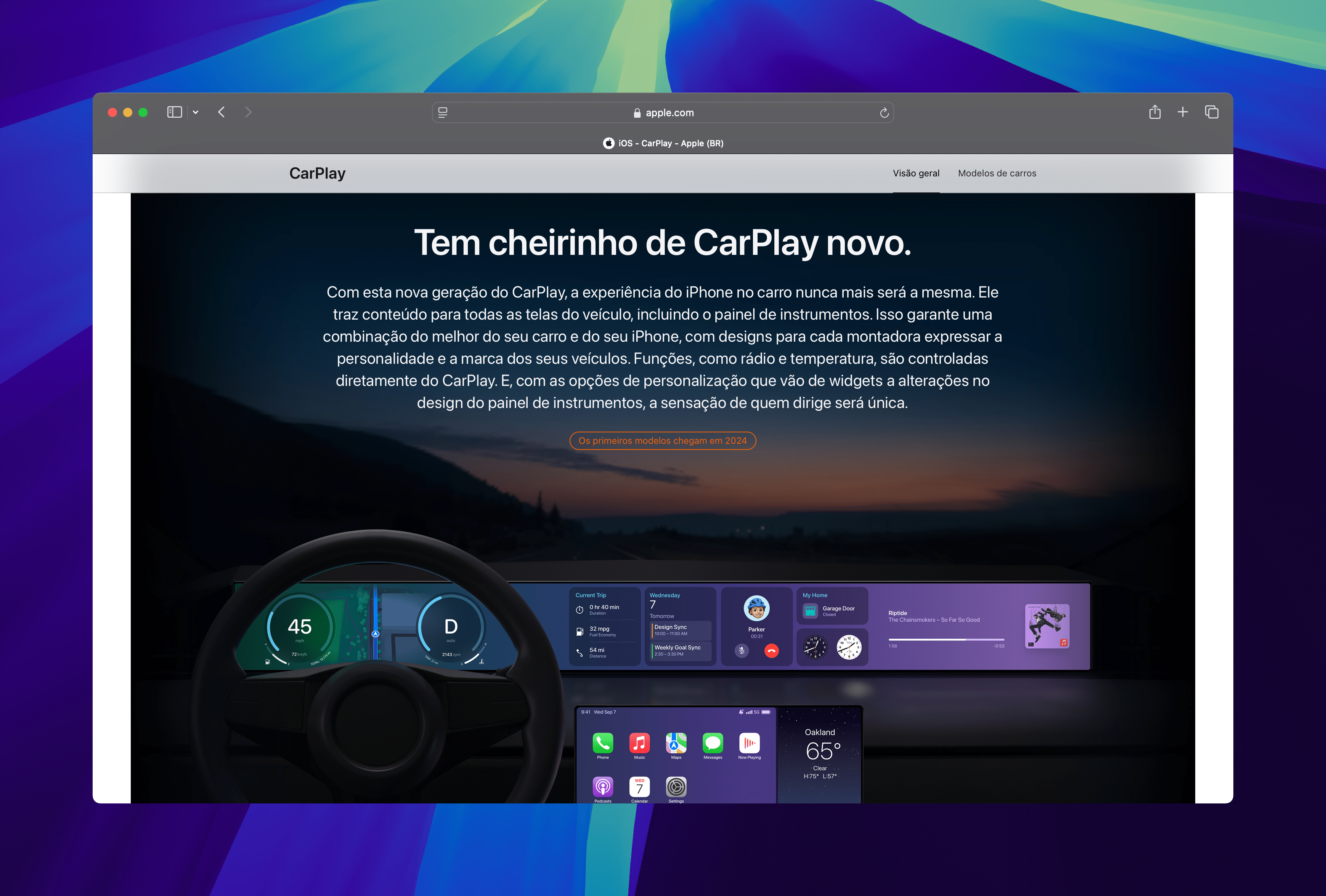 Novo CarPlay no site da Apple