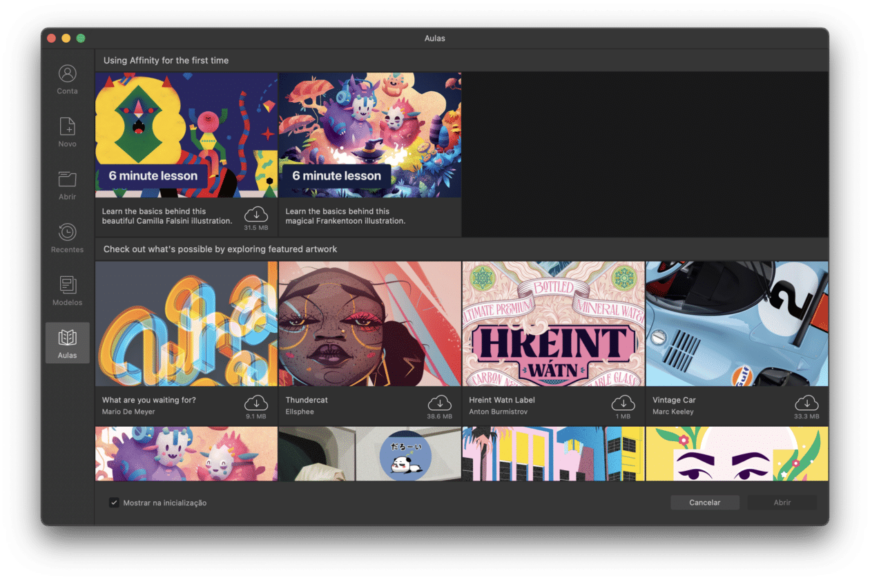 Aulas do Affinity Designer