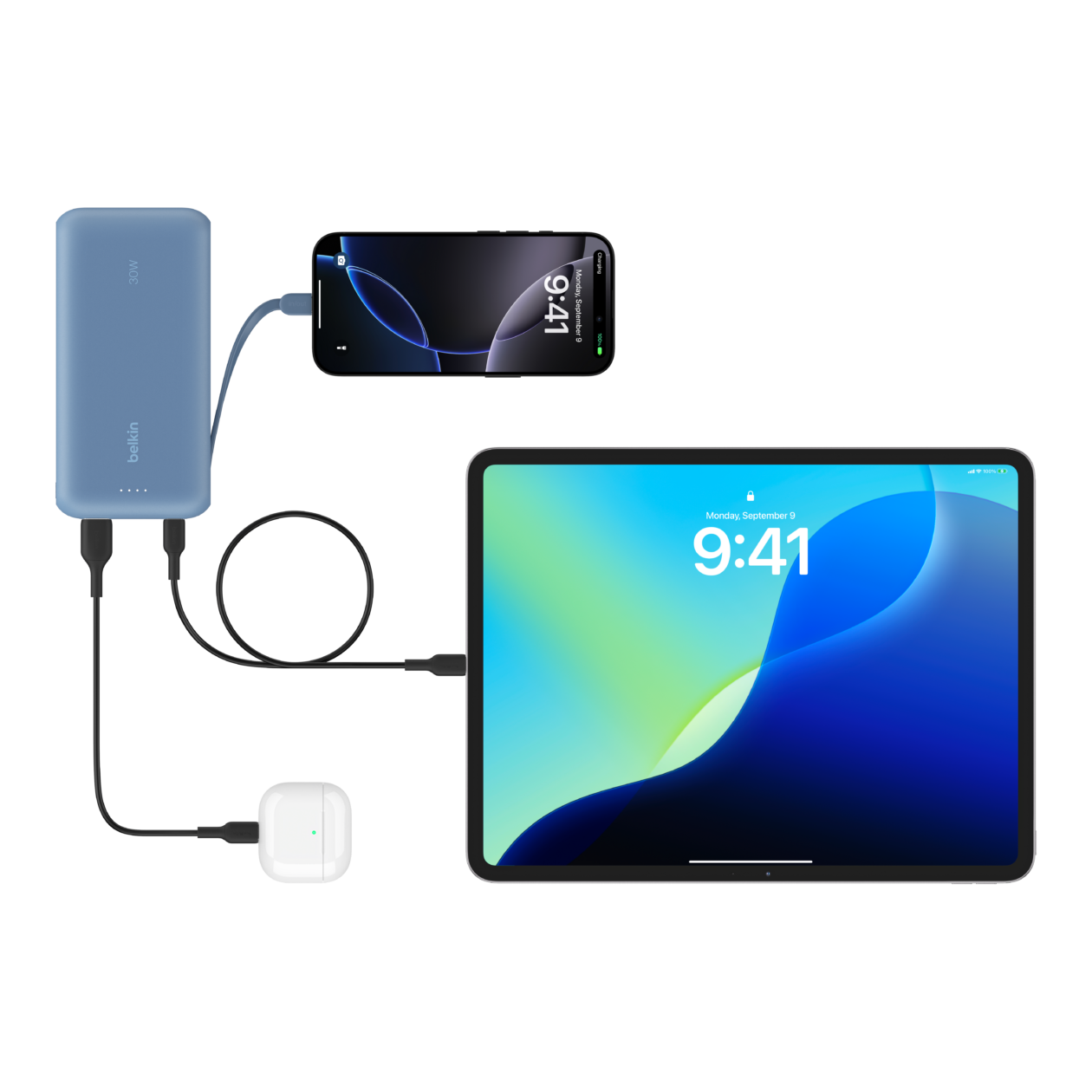 BoostCharge Power Bank 20K with Integrated Cable
