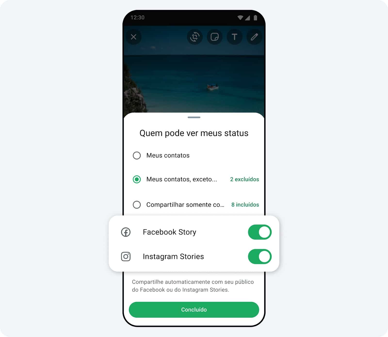 Compartilhar Stories do WhatsApp no Facebook e Instagram