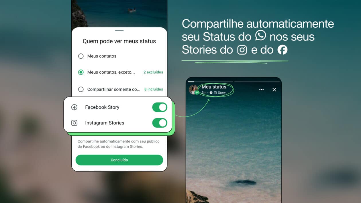 Compartilhar Stories do WhatsApp no Facebook e Instagram