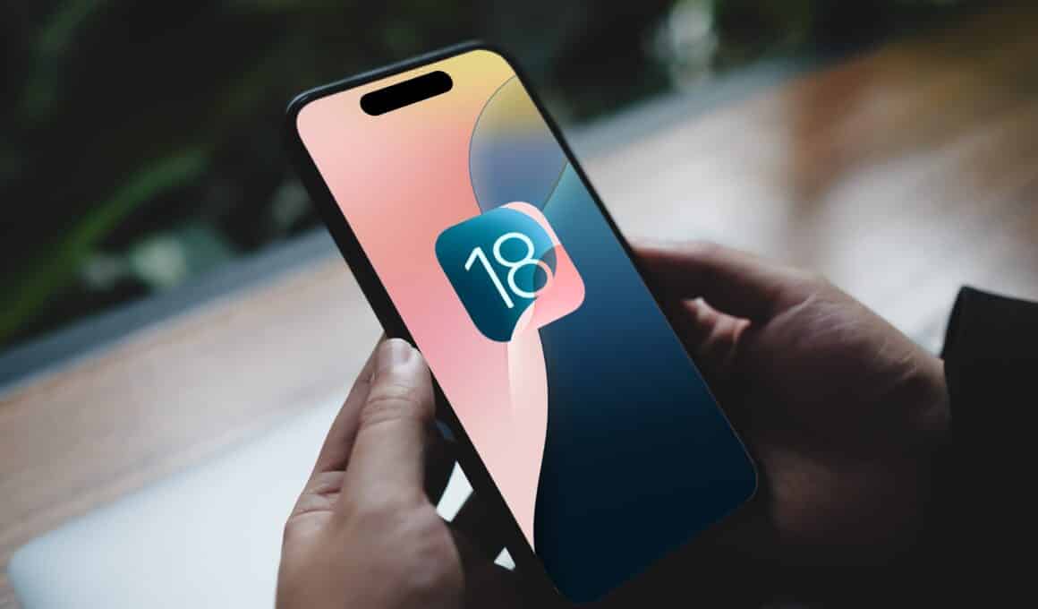 Logo do iOS 18 no iPhone