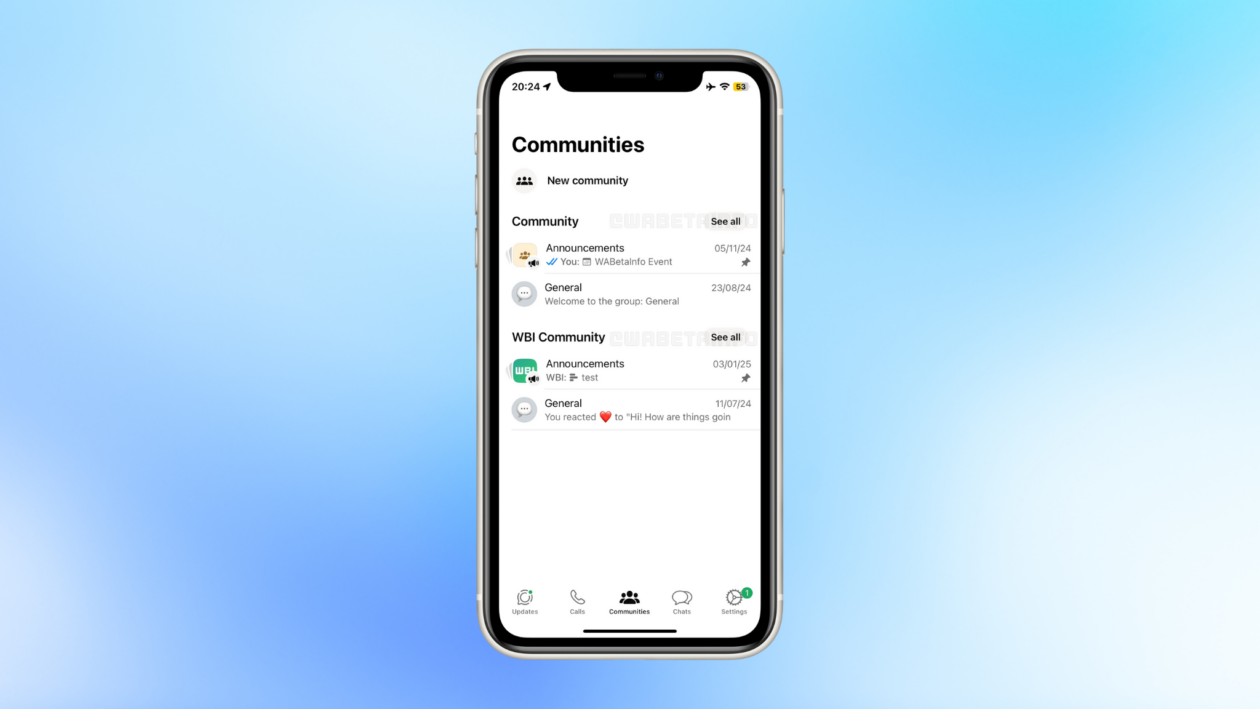 WhatsApp Beta para iOS ganha novo visual na aba Comunidades