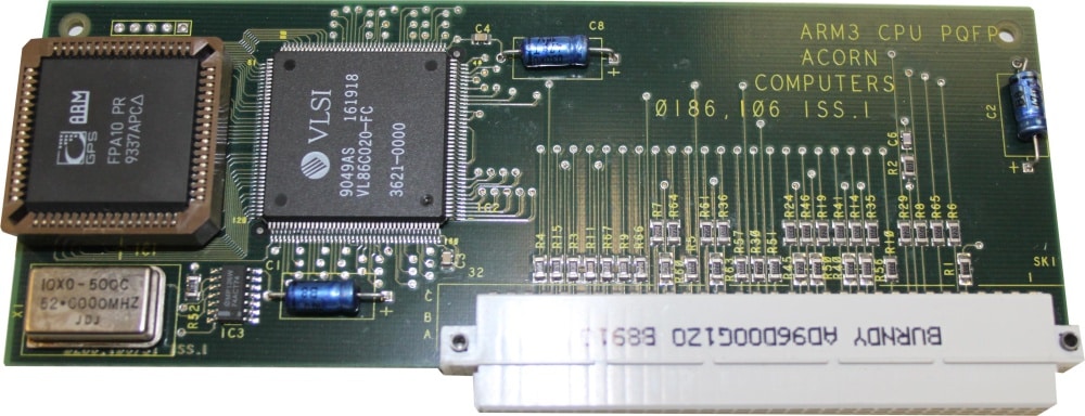 Semiconductors), em uma placa auxiliar pronto para ser conectado a um Acorn Archimedes