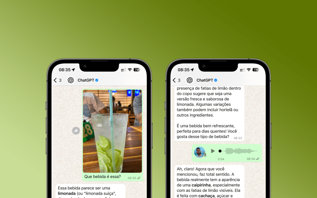 ChatGPT para WhatsApp agora suporta imagens e mensagens de áudio