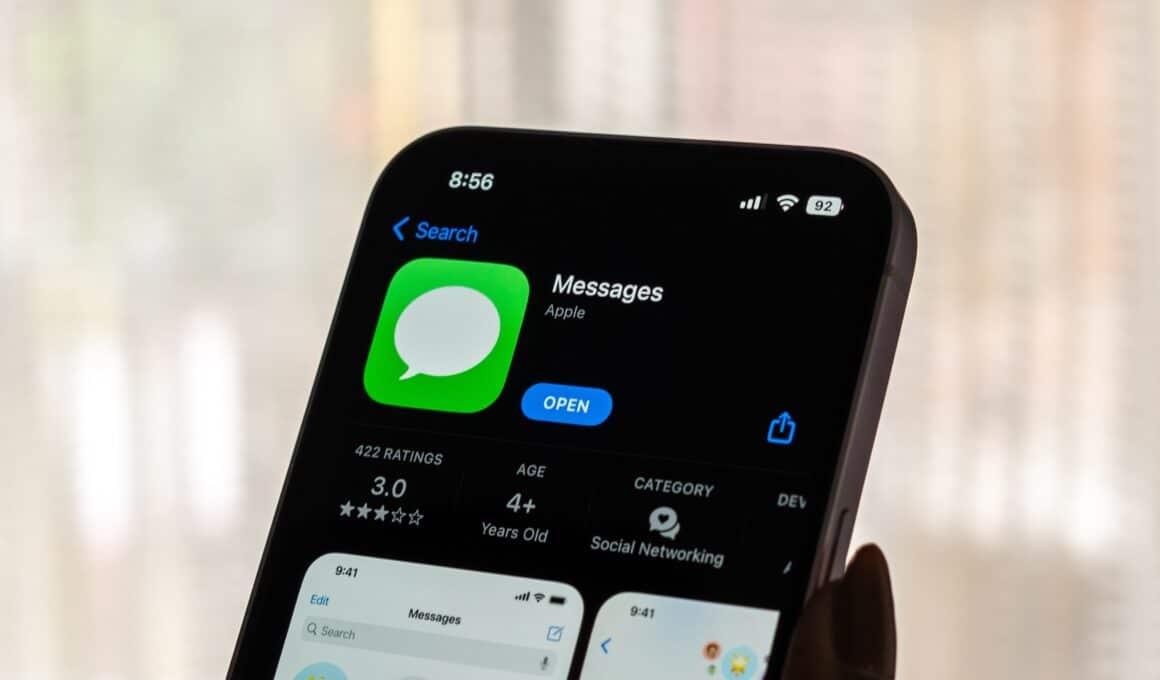App Mensagens no iPhone