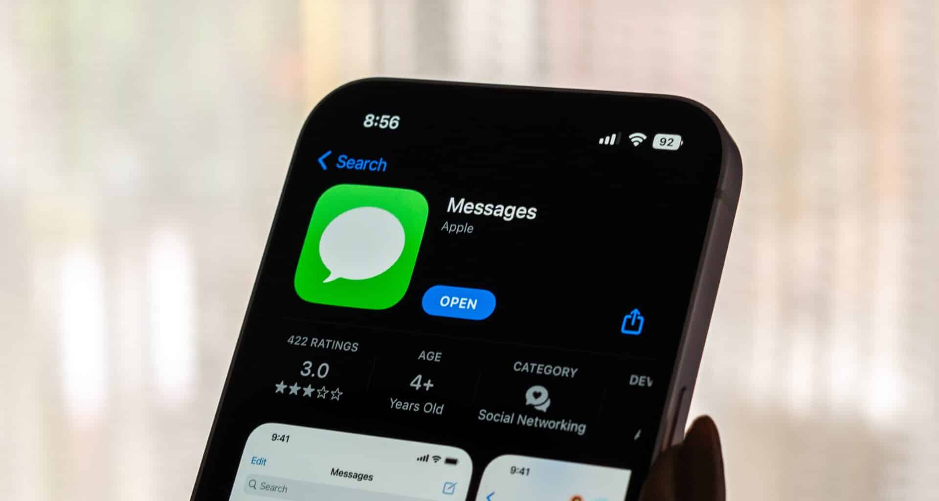 App Mensagens no iPhone