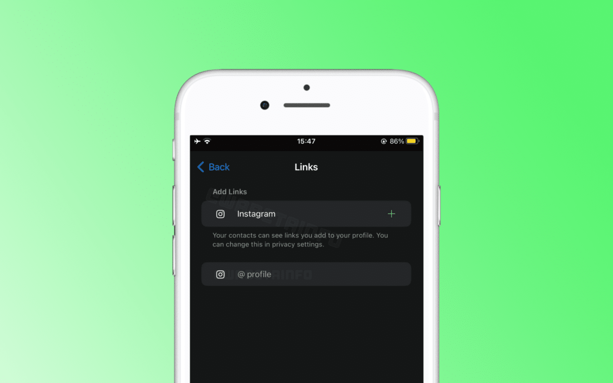 WhatsApp testa permitir a adição de links para redes sociais a perfis