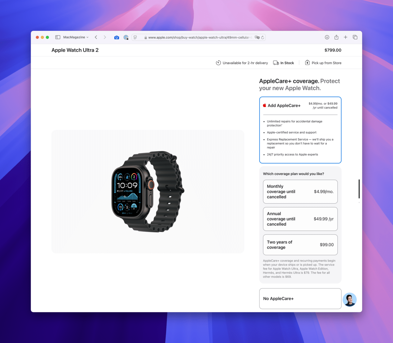 AppleCare+ para Apple Watch Ultra