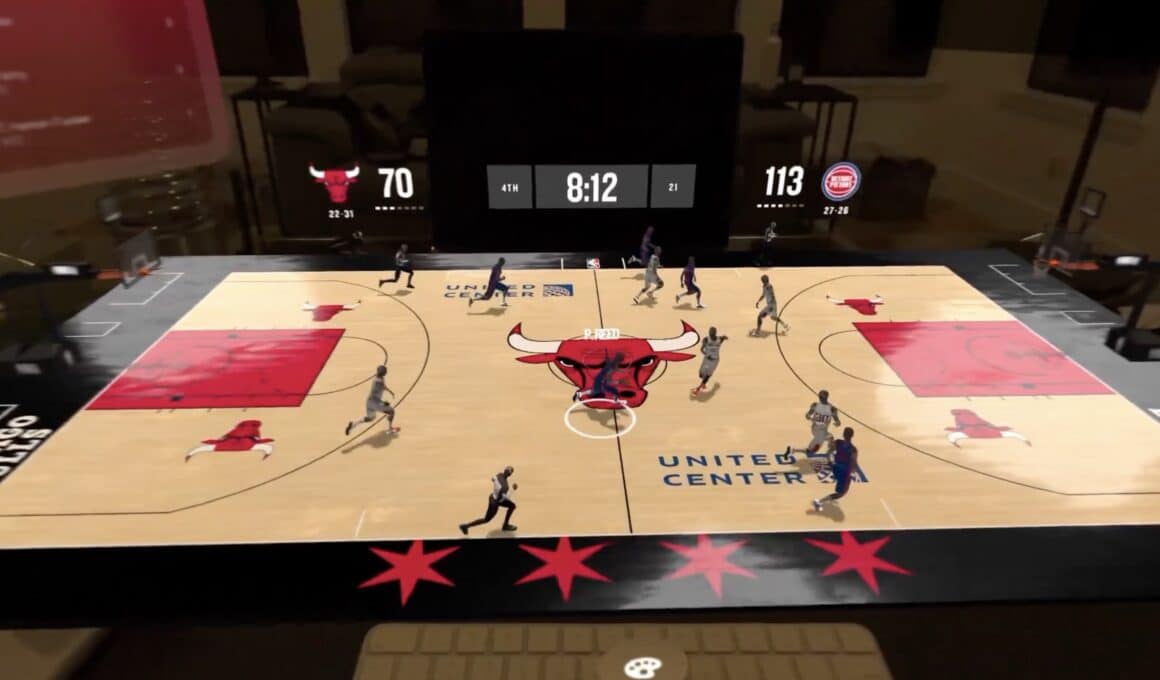 Recurso Tabletop do app da NBA