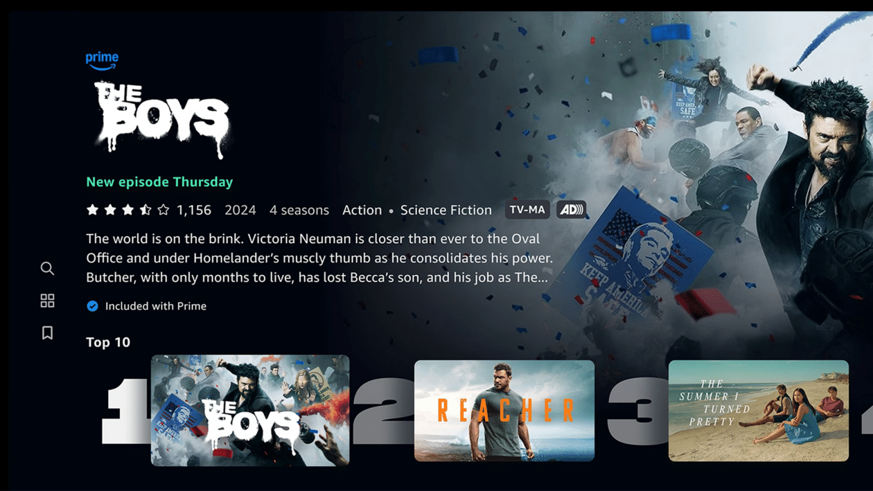 Redesign do app Amazon Prime Video