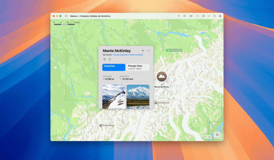 Monte McKinley no Mapas da Apple