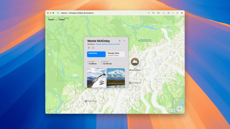 Monte McKinley no Mapas da Apple