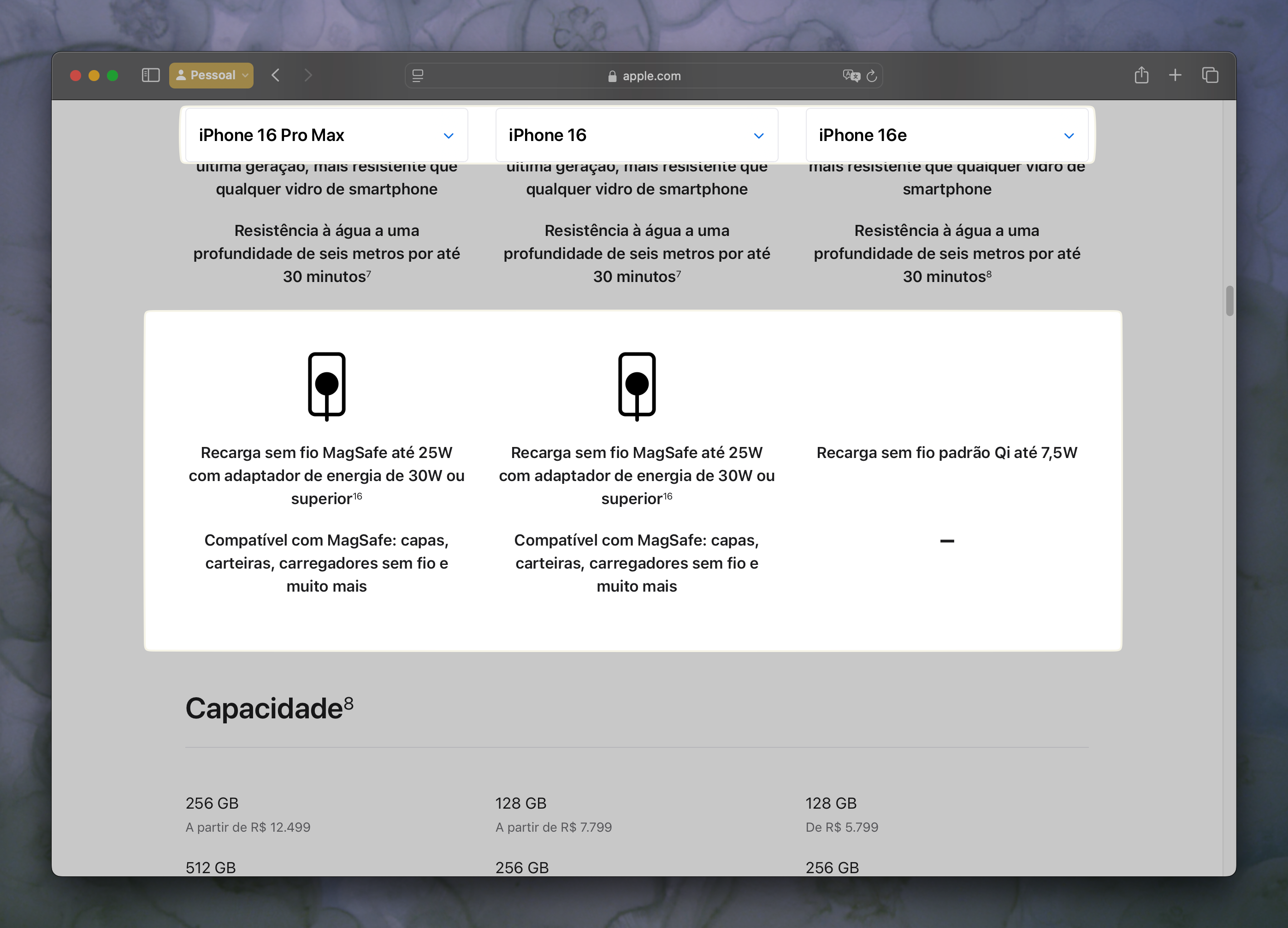 iPhone 16e sem suporte ao MagSafe